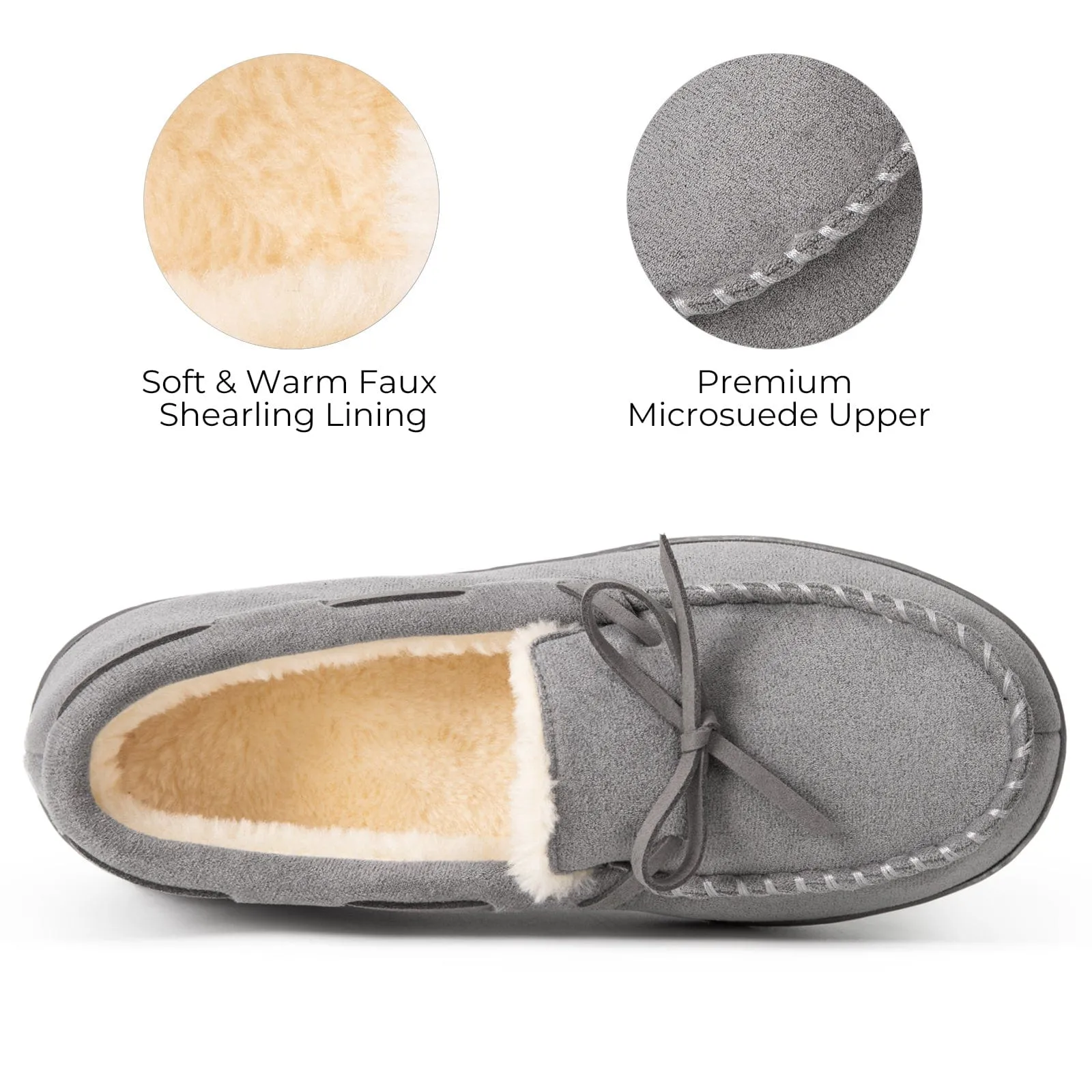 Women's Moccasin Slippers Warm Fluffy Memory Foam House Shoes