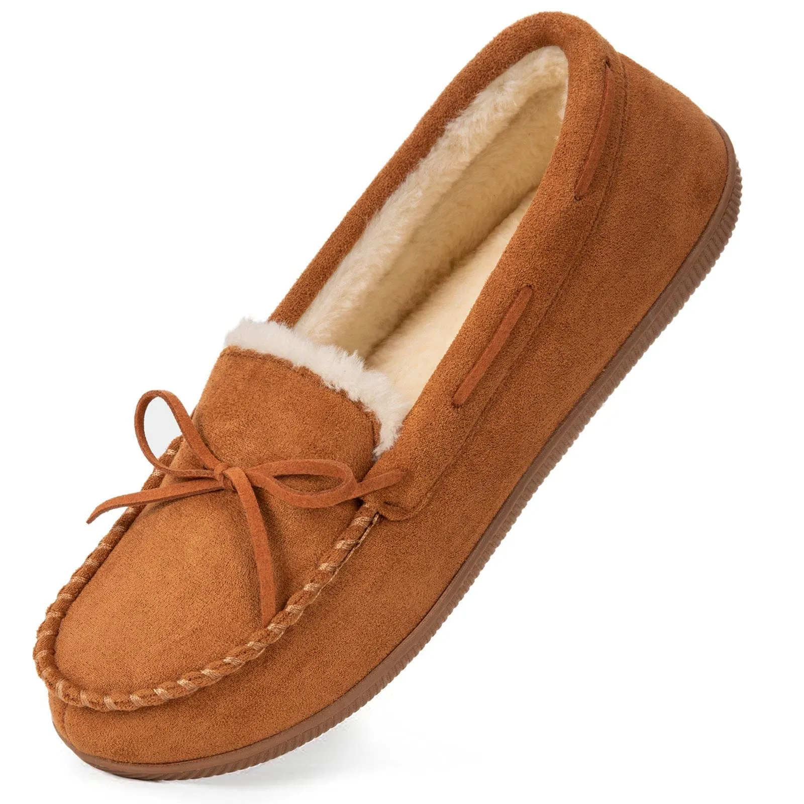 Women's Moccasin Slippers Warm Fluffy Memory Foam House Shoes