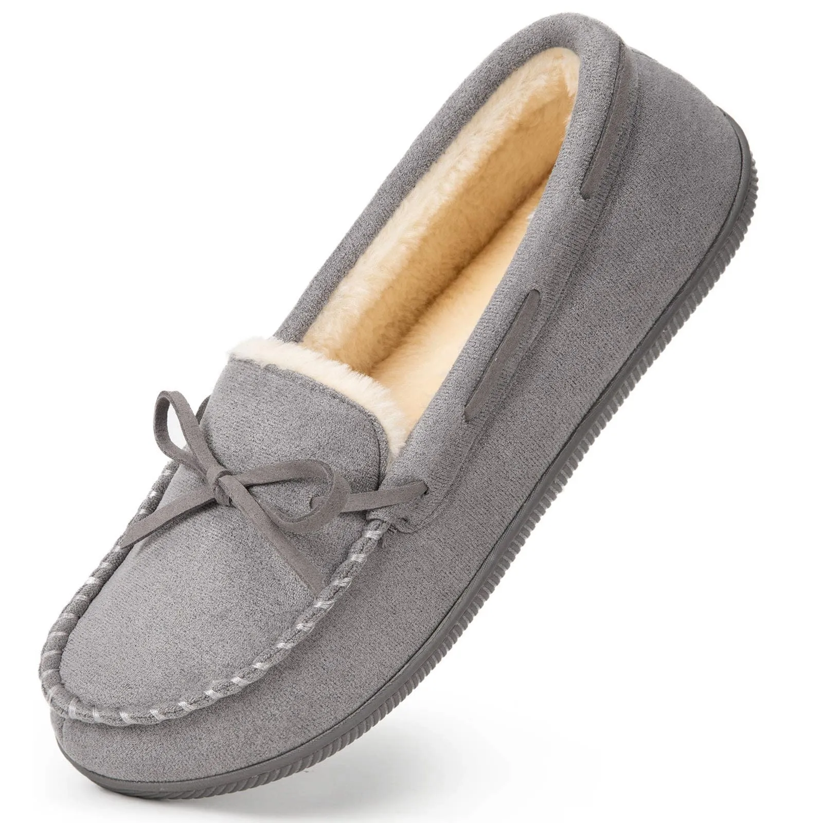 Women's Moccasin Slippers Warm Fluffy Memory Foam House Shoes