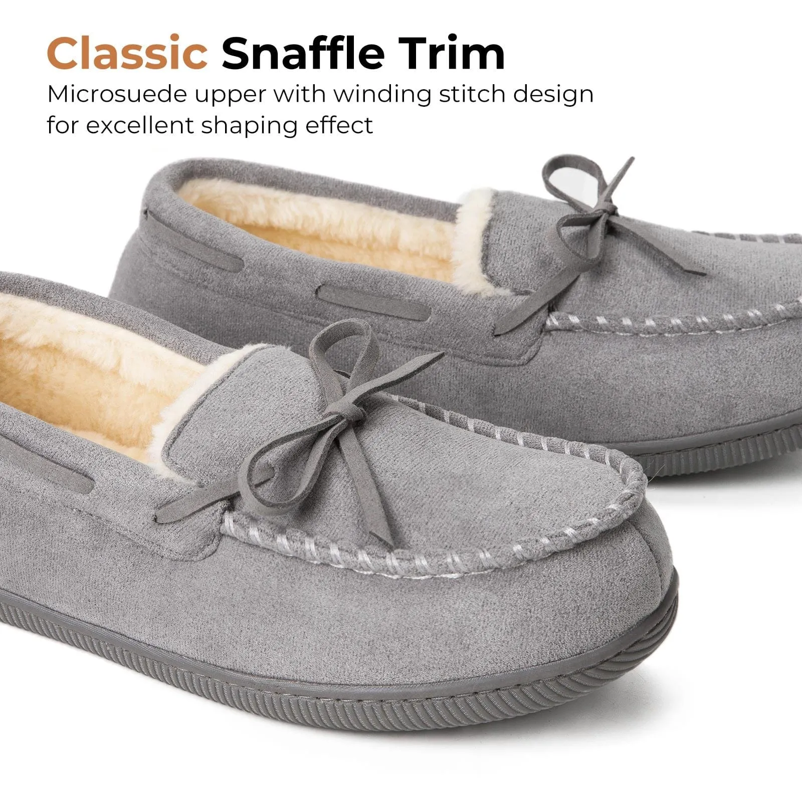 Women's Moccasin Slippers Warm Fluffy Memory Foam House Shoes