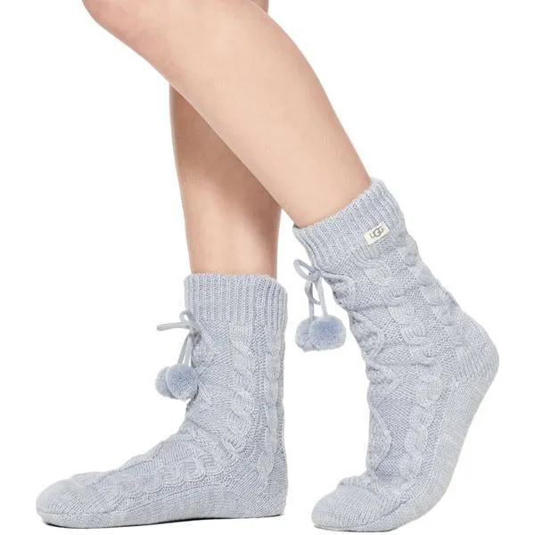 Women's Pom Pom Fleece Lined Crew Sock