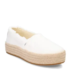 Women's Shoes TOMS VALENCIA Slip On Platform Espadrilles 10019820 WHITE