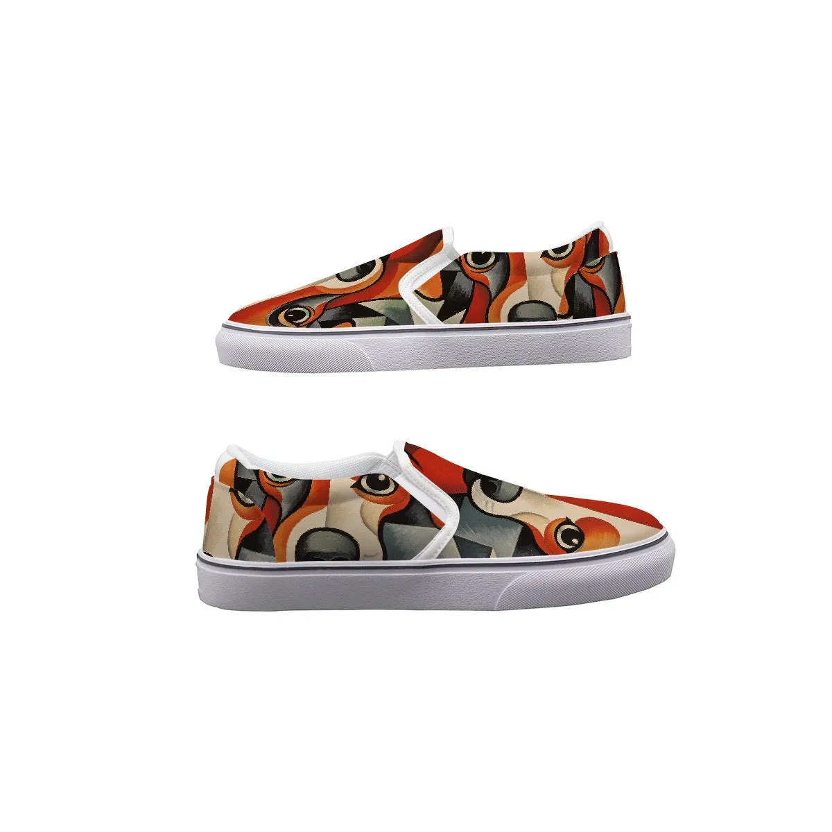 Women's Slip On Sneakers dog print red