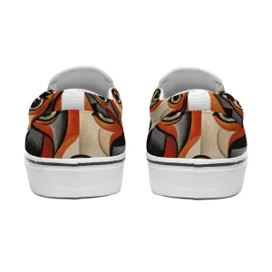 Women's Slip On Sneakers dog print red