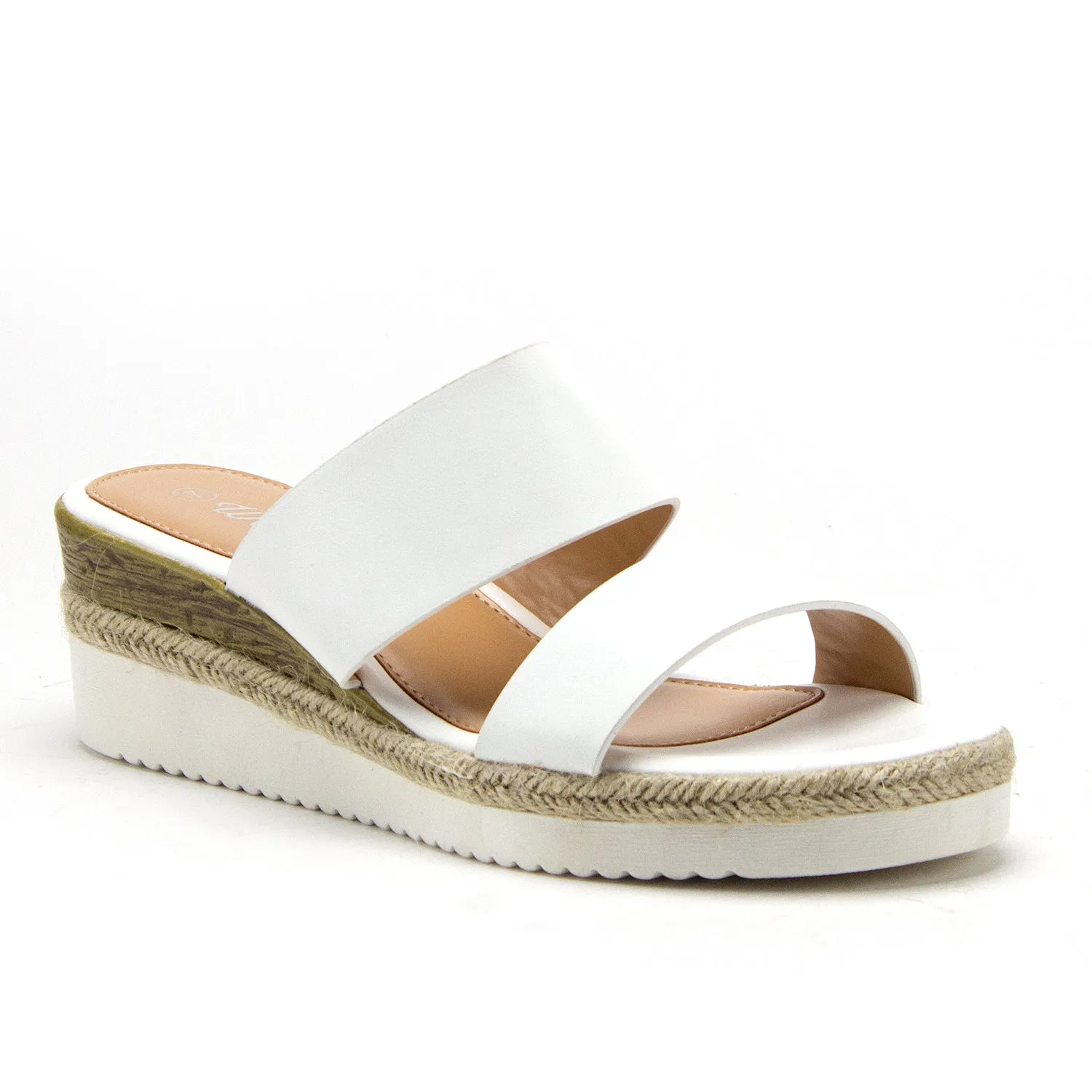 Women's Wanda-5 Stacked Flatform Espadrilles Open Toe Slides Wedged Sandals